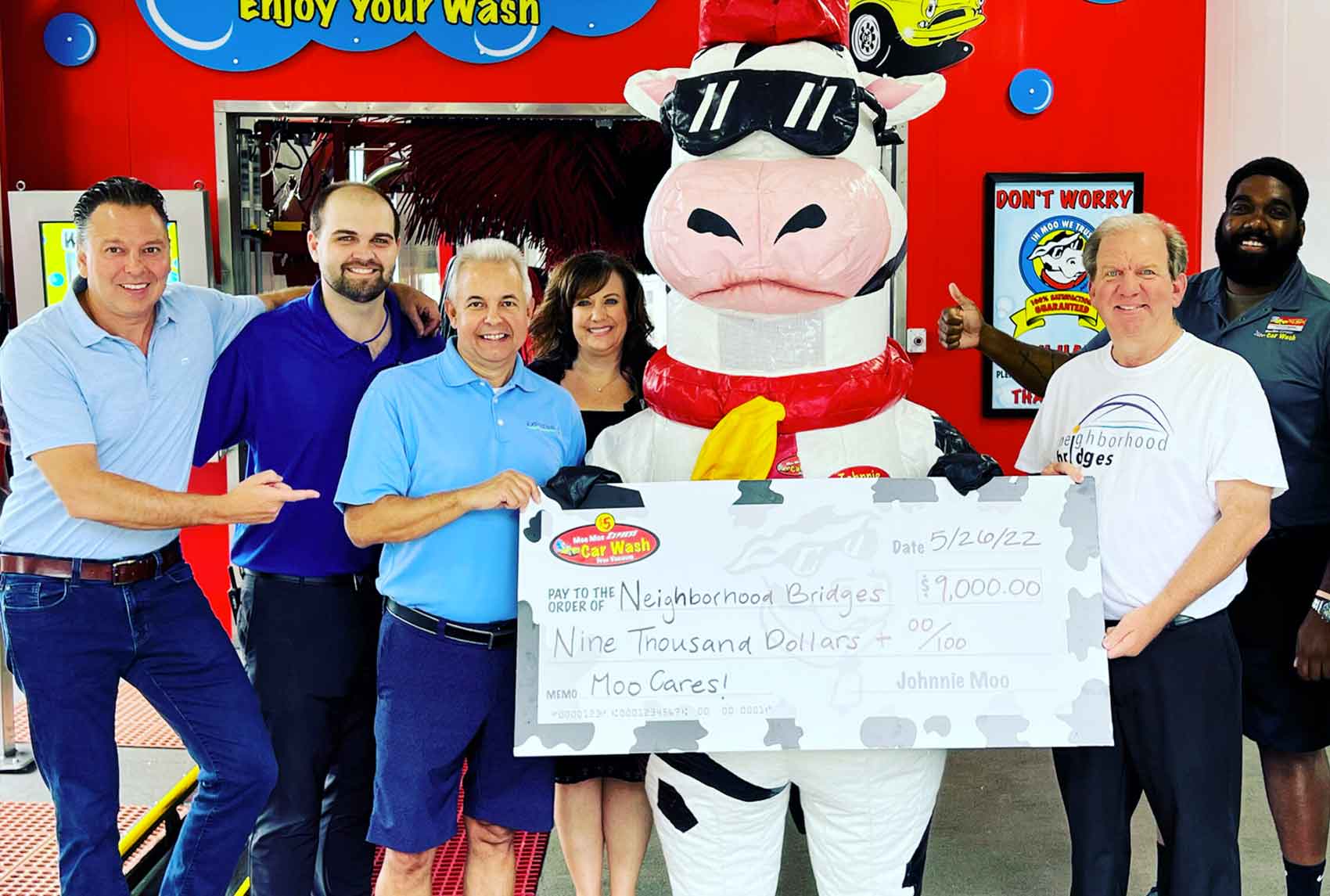 Moo Moo Express Car Wash 23rd Central Ohio Grand Opening Raises $9,000 for Neighborhood Bridges Gahanna